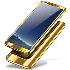 Hard Rigid Plastic Matte Finish Front and Back Cover Case 360 Degrees A01 for Samsung Galaxy Note 8 Gold