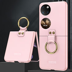 Hard Rigid Plastic Matte Finish Front and Back Cover Case 360 Degrees AC2 for Huawei P50 Pocket Rose Gold