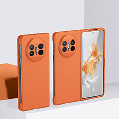 Hard Rigid Plastic Matte Finish Front and Back Cover Case 360 Degrees BH1 for Huawei Mate X3 Orange