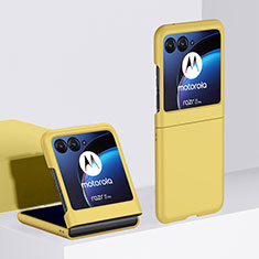 Hard Rigid Plastic Matte Finish Front and Back Cover Case 360 Degrees BH1 for Motorola Moto Razr 40 Ultra 5G Yellow