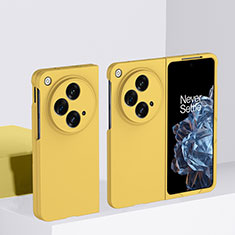 Hard Rigid Plastic Matte Finish Front and Back Cover Case 360 Degrees BH1 for OnePlus Open 5G Yellow