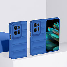Hard Rigid Plastic Matte Finish Front and Back Cover Case 360 Degrees BH1 for Oppo Find N2 5G Blue