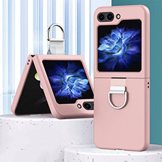 Hard Rigid Plastic Matte Finish Front and Back Cover Case 360 Degrees BH1 for Samsung Galaxy Z Flip5 5G Rose Gold