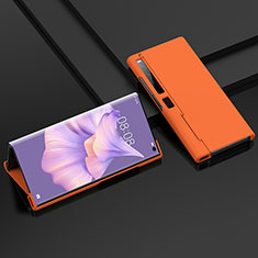 Hard Rigid Plastic Matte Finish Front and Back Cover Case 360 Degrees BH2 for Huawei Mate Xs 2 Orange