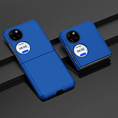 Hard Rigid Plastic Matte Finish Front and Back Cover Case 360 Degrees BH2 for Huawei P50 Pocket Blue