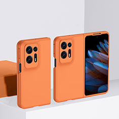 Hard Rigid Plastic Matte Finish Front and Back Cover Case 360 Degrees BH2 for Oppo Find N2 5G Orange