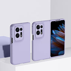 Hard Rigid Plastic Matte Finish Front and Back Cover Case 360 Degrees BH2 for Oppo Find N2 5G Purple