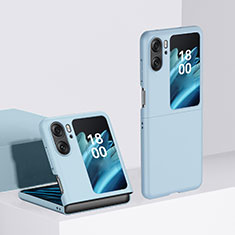 Hard Rigid Plastic Matte Finish Front and Back Cover Case 360 Degrees BH2 for Oppo Find N2 Flip 5G Sky Blue