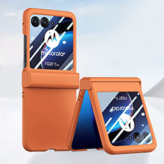 Hard Rigid Plastic Matte Finish Front and Back Cover Case 360 Degrees BH3 for Motorola Moto Razr 40 Ultra 5G Orange
