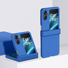 Hard Rigid Plastic Matte Finish Front and Back Cover Case 360 Degrees BH3 for Oppo Find N2 Flip 5G Blue