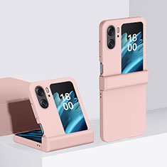 Hard Rigid Plastic Matte Finish Front and Back Cover Case 360 Degrees BH3 for Oppo Find N2 Flip 5G Pink