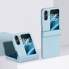 Hard Rigid Plastic Matte Finish Front and Back Cover Case 360 Degrees BH3 for Oppo Find N2 Flip 5G Sky Blue