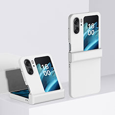 Hard Rigid Plastic Matte Finish Front and Back Cover Case 360 Degrees BH3 for Oppo Find N2 Flip 5G White