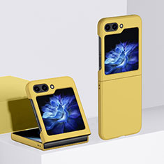 Hard Rigid Plastic Matte Finish Front and Back Cover Case 360 Degrees BH3 for Samsung Galaxy Z Flip5 5G Yellow