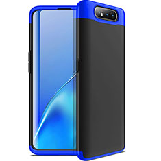 Hard Rigid Plastic Matte Finish Front and Back Cover Case 360 Degrees C01 for Samsung Galaxy A80 Blue and Black