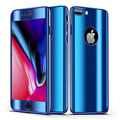 Hard Rigid Plastic Matte Finish Front and Back Cover Case 360 Degrees for Apple iPhone 8 Plus Blue