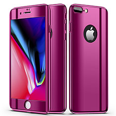Hard Rigid Plastic Matte Finish Front and Back Cover Case 360 Degrees for Apple iPhone 8 Plus Purple