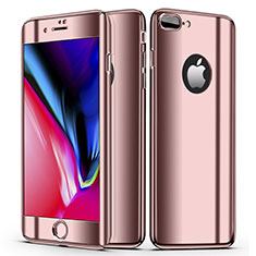 Hard Rigid Plastic Matte Finish Front and Back Cover Case 360 Degrees for Apple iPhone 8 Plus Rose Gold