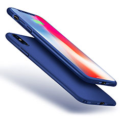 Hard Rigid Plastic Matte Finish Front and Back Cover Case 360 Degrees for Apple iPhone Xs Blue