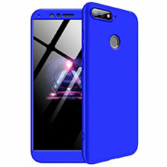 Hard Rigid Plastic Matte Finish Front and Back Cover Case 360 Degrees for Huawei Enjoy 8e Blue