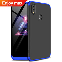 Hard Rigid Plastic Matte Finish Front and Back Cover Case 360 Degrees for Huawei Enjoy Max Blue and Black
