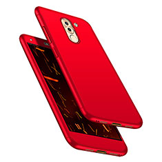 Hard Rigid Plastic Matte Finish Front and Back Cover Case 360 Degrees for Huawei GR5 (2017) Red