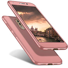 Hard Rigid Plastic Matte Finish Front and Back Cover Case 360 Degrees for Huawei GR5 (2017) Rose Gold