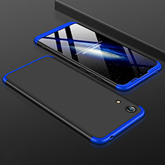 Hard Rigid Plastic Matte Finish Front and Back Cover Case 360 Degrees for Huawei Honor 8A Blue and Black