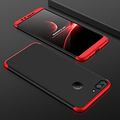 Hard Rigid Plastic Matte Finish Front and Back Cover Case 360 Degrees for Huawei Honor 9 Lite Red and Black