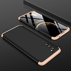 Hard Rigid Plastic Matte Finish Front and Back Cover Case 360 Degrees for Huawei Honor V30 5G Gold and Black