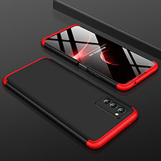 Hard Rigid Plastic Matte Finish Front and Back Cover Case 360 Degrees for Huawei Honor V30 5G Red and Black