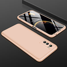 Hard Rigid Plastic Matte Finish Front and Back Cover Case 360 Degrees for Huawei Honor View 30 Pro 5G Gold
