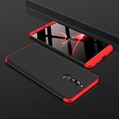 Hard Rigid Plastic Matte Finish Front and Back Cover Case 360 Degrees for Huawei Mate 10 Lite Red and Black