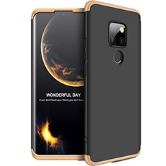 Hard Rigid Plastic Matte Finish Front and Back Cover Case 360 Degrees for Huawei Mate 20 Gold and Black