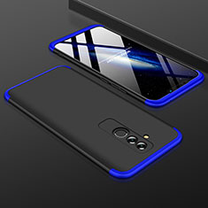 Hard Rigid Plastic Matte Finish Front and Back Cover Case 360 Degrees for Huawei Mate 20 Lite Blue and Black