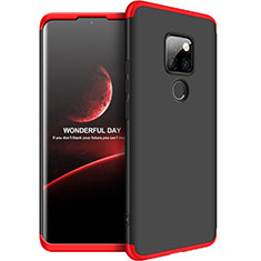Hard Rigid Plastic Matte Finish Front and Back Cover Case 360 Degrees for Huawei Mate 20 Red and Black