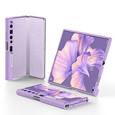 Hard Rigid Plastic Matte Finish Front and Back Cover Case 360 Degrees for Huawei Mate Xs 2 Purple