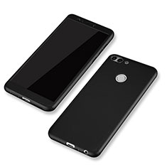 Hard Rigid Plastic Matte Finish Front and Back Cover Case 360 Degrees for Huawei P Smart Black