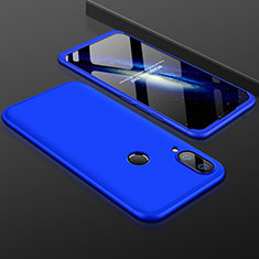 Hard Rigid Plastic Matte Finish Front and Back Cover Case 360 Degrees for Huawei P Smart+ Plus Blue
