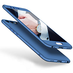 Hard Rigid Plastic Matte Finish Front and Back Cover Case 360 Degrees for Huawei P10 Plus Blue