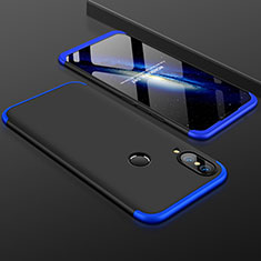 Hard Rigid Plastic Matte Finish Front and Back Cover Case 360 Degrees for Huawei P20 Lite Blue and Black