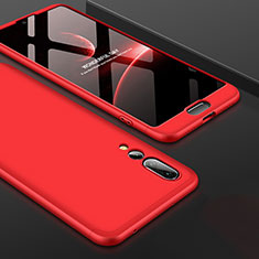 Hard Rigid Plastic Matte Finish Front and Back Cover Case 360 Degrees for Huawei P20 Pro Red