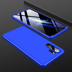 Hard Rigid Plastic Matte Finish Front and Back Cover Case 360 Degrees for Huawei P30 Pro Blue