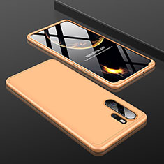 Hard Rigid Plastic Matte Finish Front and Back Cover Case 360 Degrees for Huawei P30 Pro Gold