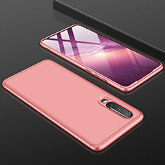Hard Rigid Plastic Matte Finish Front and Back Cover Case 360 Degrees for Huawei P30 Rose Gold