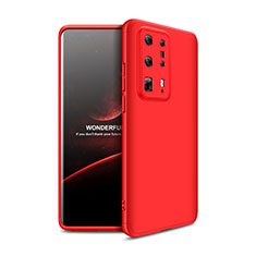 Hard Rigid Plastic Matte Finish Front and Back Cover Case 360 Degrees for Huawei P40 Pro+ Plus Red