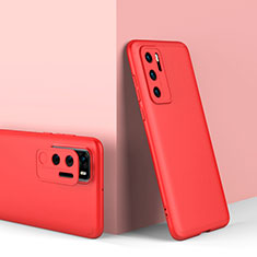 Hard Rigid Plastic Matte Finish Front and Back Cover Case 360 Degrees for Huawei P40 Red