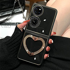 Hard Rigid Plastic Matte Finish Front and Back Cover Case 360 Degrees for Huawei P50 Pocket Black