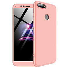 Hard Rigid Plastic Matte Finish Front and Back Cover Case 360 Degrees for Huawei Y6 (2018) Rose Gold