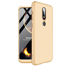 Hard Rigid Plastic Matte Finish Front and Back Cover Case 360 Degrees for Nokia 6.1 Plus Gold